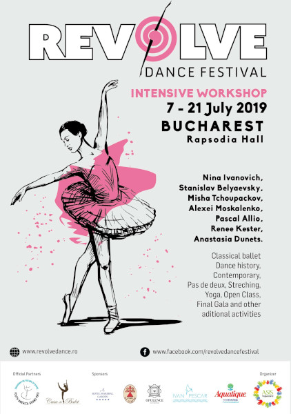 Profesori și coregrafi din Rusia, SUA și Franța, participă în perioada 7-21 iulie, la a patra ediție a evenimentului REVOLVE DANCE FESTIVAL din capitală