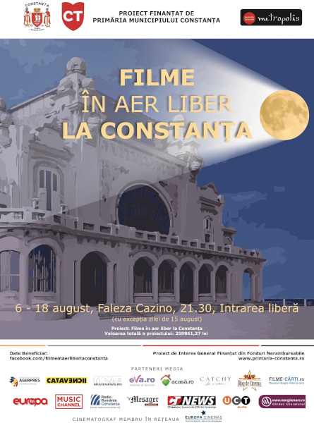 Comedii și filme de aventuri în aer liber pe Faleza Cazino din Constanța, între 6 și 18 august