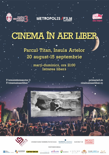 A VII-a ediție a „Cinema în aer liber” pe Insula Artelor din Parcul Titan, în perioada 20 august-15 septembrie
