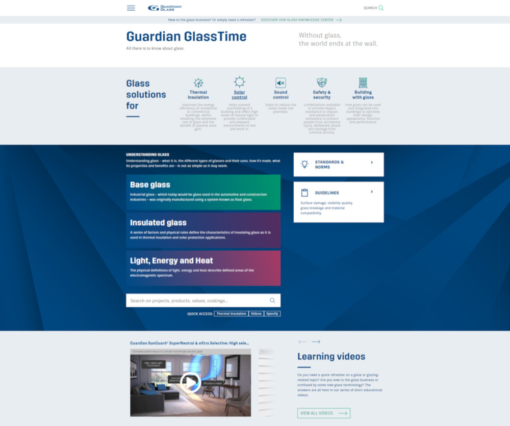 Guardian Glass lansează versiunea digitală a manualului său GlassTime, cea mai apreciată „platformă online de cunoștințe în domeniul sticlei”