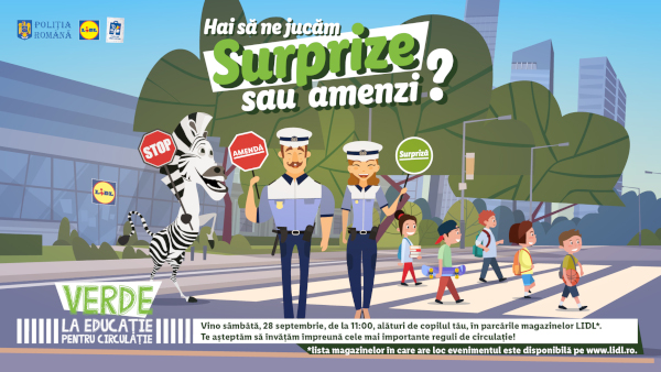 Lidl și Poliția Română dau „Verde la educație pentru circulație”, la cea de-a șaptea ediție a evenimentului național pentru siguranța în trafic a copiilor