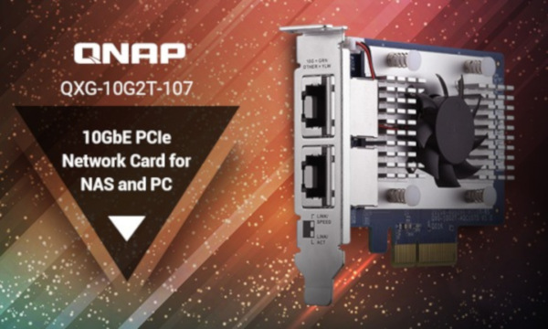QNAP lansează QXG-10G2T-107, o placă de rețea 10GBASE-T dual-port pentru NAS și PC