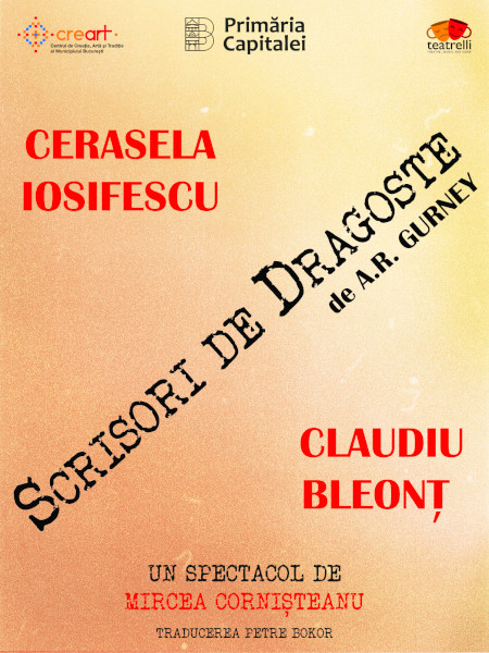 Cerasela Iosifescu și Claudiu Bleonț își citesc „Scrisori de dragoste” în celebrul spectacol omonim care revine pe scena Teatrelli în această toamnă