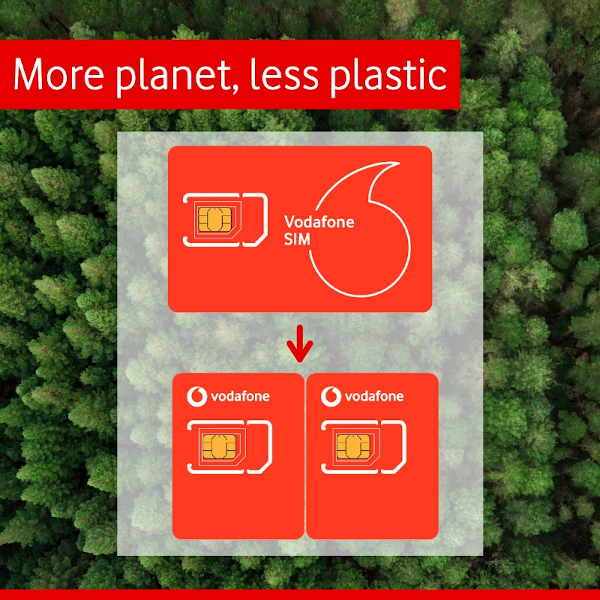 Vodafone introduce cartele SIM cu dimensiune înjumătățită pentru a reduce deșeurile plastice