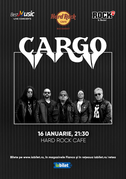 Concert Cargo la Hard Rock Cafe pe 16 Ianuarie