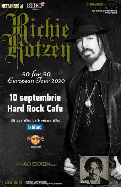 Concert Richie Kotzen: 50 for 50 la Hard Rock Cafe pe 10 Septembrie