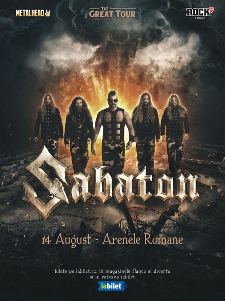 Concert SABATON – The Great Tour la Arenele Romane pe 14 August