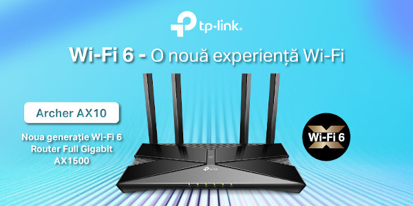 TP-Link lansează în România Archer AX10, cel mai accesibil router Dual-Band Gigabit cu Wi-Fi 6, dar și routerul Dual-Band Gigabit Wi-Fi 6 Archer AX50, care aduce tehnologia Wi-Fi 6 Gig+ în casele tuturor
