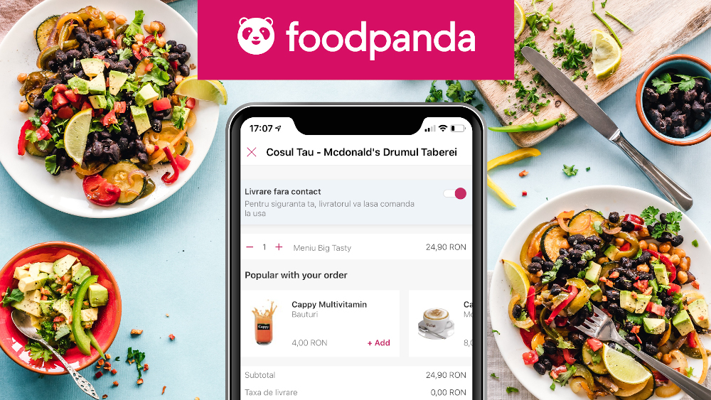 foodpanda introduce o nouă funcționalitate în aplicație: butonul Livrare fără contact