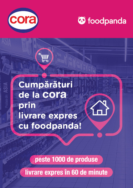 cora România și foodpanda au încheiat un parteneriat pentru livrări rapide la domiciliul clienților