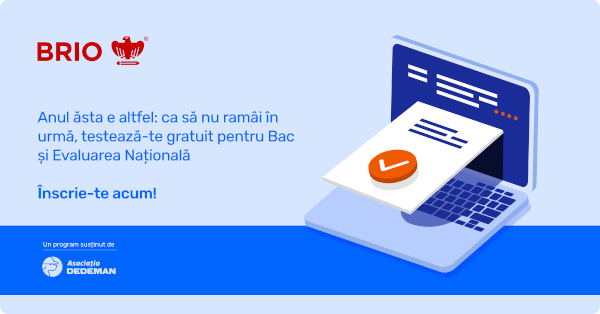 Asociația Dedeman împreună cu platforma Brio.ro lansează cea mai largă inițiativă națională de testare GRATUITĂ a tuturor elevilor care se pregătesc pentru Bac și Evaluarea Națională