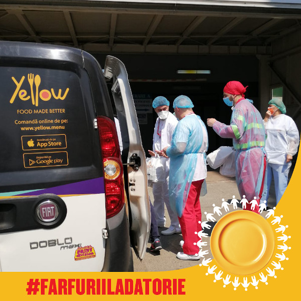 Campania #FarfuriiLaDatorie a livrat peste 10.000 de porții de mâncare medicilor și personalului medical din Capitală pe durata stării de urgență