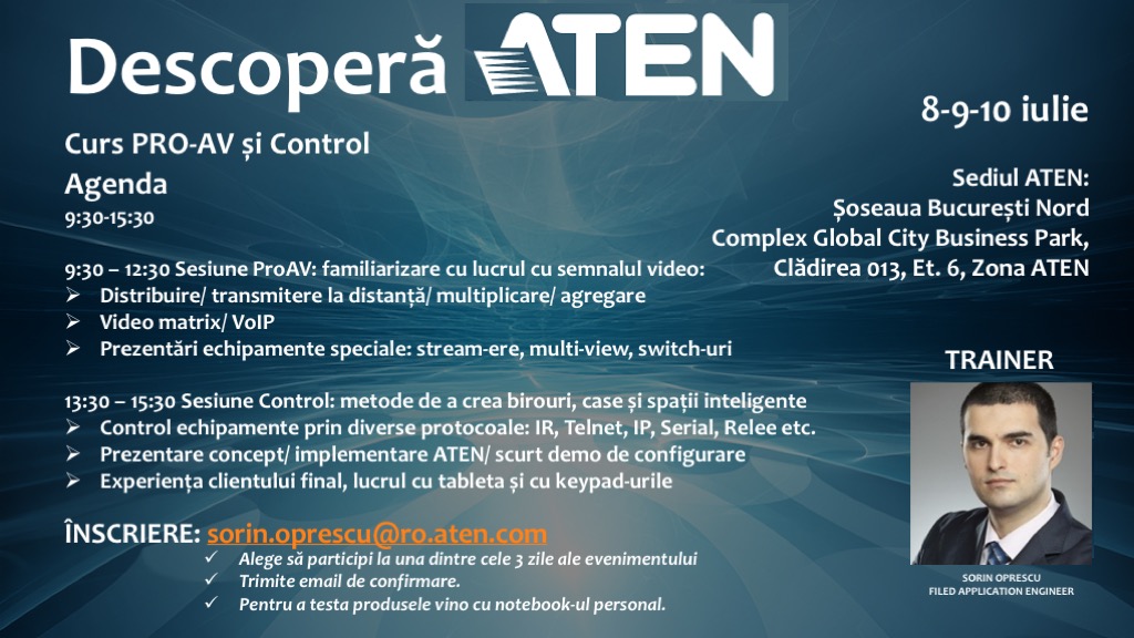 ATEN anunță Cursurile tehnice PRO-AV și Control la sediul ATEN – Descoperă ATEN