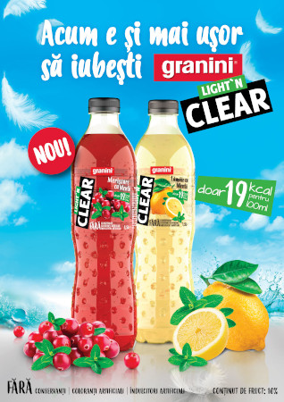 granini® lansează gama granini® Light’n Clear cu două sortimente cu gust autentic de fructe