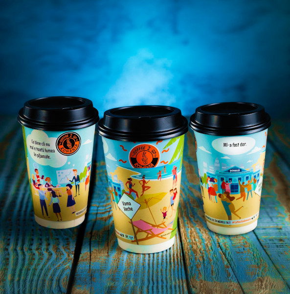 „Coffee 2 Go” surprinde simbolic “dorul” din perioada de izolare printr-o ilustrație pe paharele de cafea