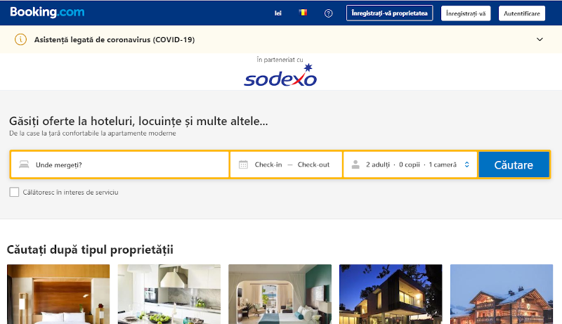 Sodexo și Booking.com își unesc forțele pentru a permite utilizatorilor Turist Pass să rezerve vacanțe în România prin intermediul platformei digitale de călătorie