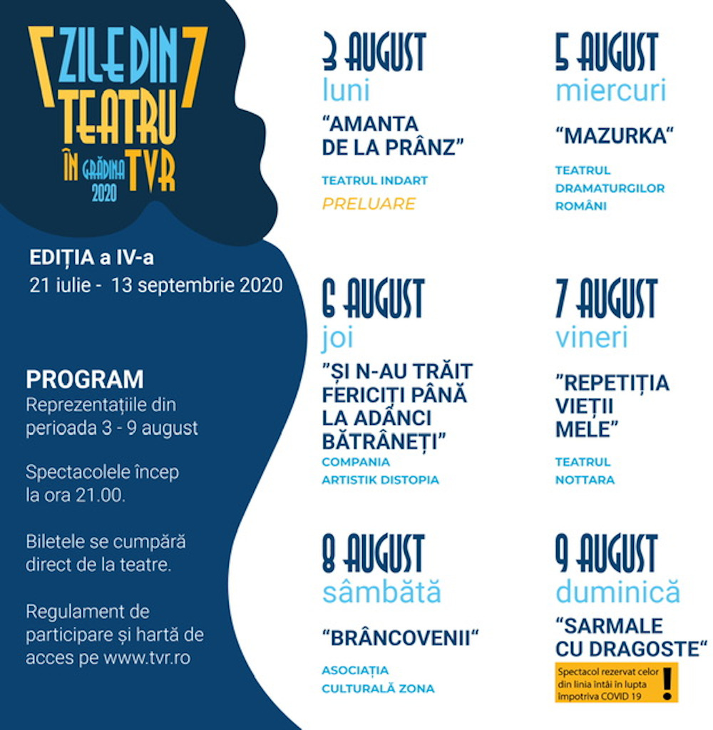 Stagiunea TEATRU ÎN TVR – programul celei de-a treia săptămâni