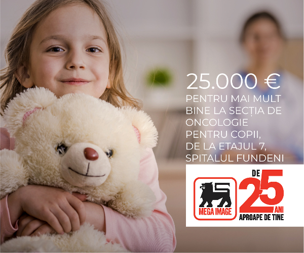La aniversarea a 25 de ani, Mega Image se implică în comunitate prin renovarea secției de oncologie pediatrică de la Spitalul Fundeni, cu o donație de 25.000 de euro