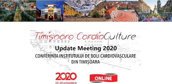 Institutul de Boli Cardiovasculare Timișoara organizează în perioada 22-24 octombrie 2020, în mediul online, Conferința Timișoara Cardioculture – Update Meeting 2020