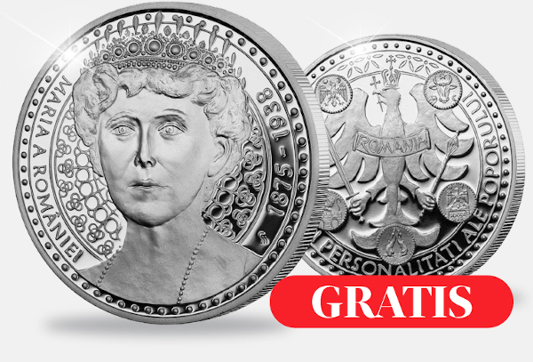 CASA DE MONEDE oferă GRATUIT românilor o medalie aniversară cu ocazia a 145 de ani de la nașterea Reginei Maria a României