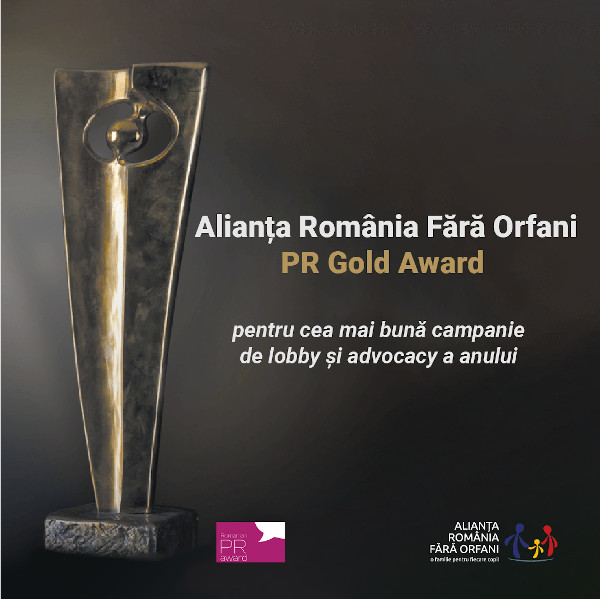 Alianța România Fără Orfani premiată pentru campaniile de lobby și advocacy în domeniul protecției copilului și adopției