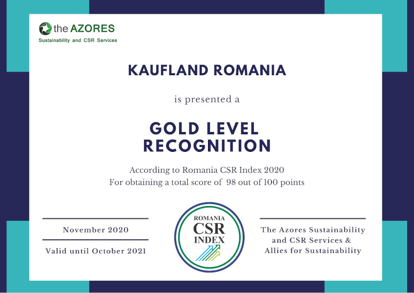 Kaufland primește titlul de Cea mai sustenabilă companie din România pentru al treilea an la rând