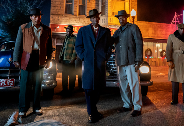 FARGO -- "The Birthplace of Civilization" - Year 4, Episode 5  (Airs October 18)  Pictured (L-R): Jeremie Harris as Leon Bittle, Corey Hendrix as Omie Sparkman, Chris Rock as Loy Cannon, James Vincent Meredith as Opal Rackley. CR: Elizabeth Morris/FX
