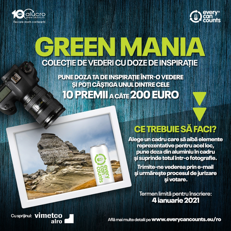 Astăzi se lansează Green Mania – concursul foto care caută pasionaţi de mediu şi fotografie pentru realizarea unei colecţii de vederi din România