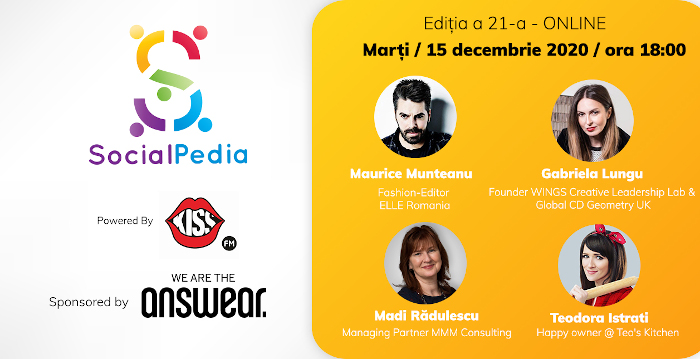 SocialPedia 21: Despre campanii cu influenceri și smart leadership cu Maurice Munteanu, Gabriela Lungu, Teo’s Kitchen și Madi Rădulescu