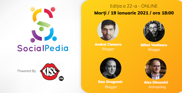 SocialPedia 22: Despre blogging în 2021 și impactul pandemiei, cu Andrei Cismaru, Mihai Vasilescu, Dan Dragomir și Alex Dincovici