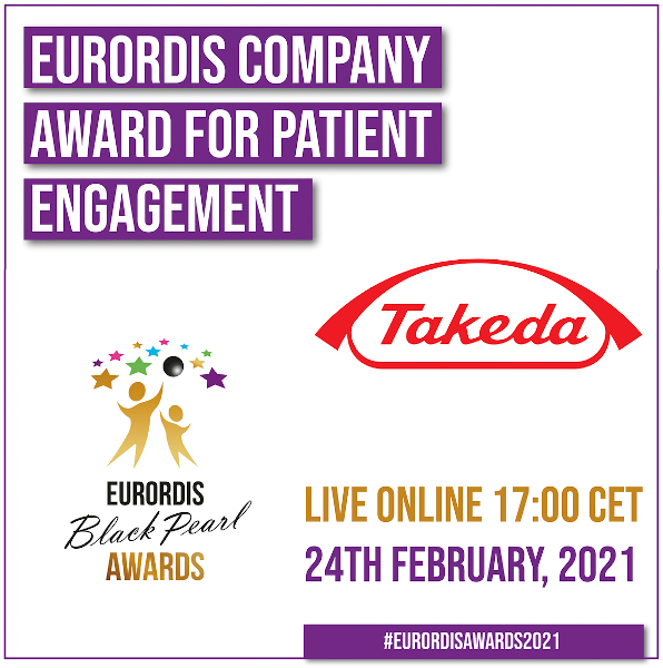 Takeda primește prestigiosul premiu EURORDIS 2021 Black Pearl pentru implicarea în îmbunătățirea vieții pacienților cu boli rare