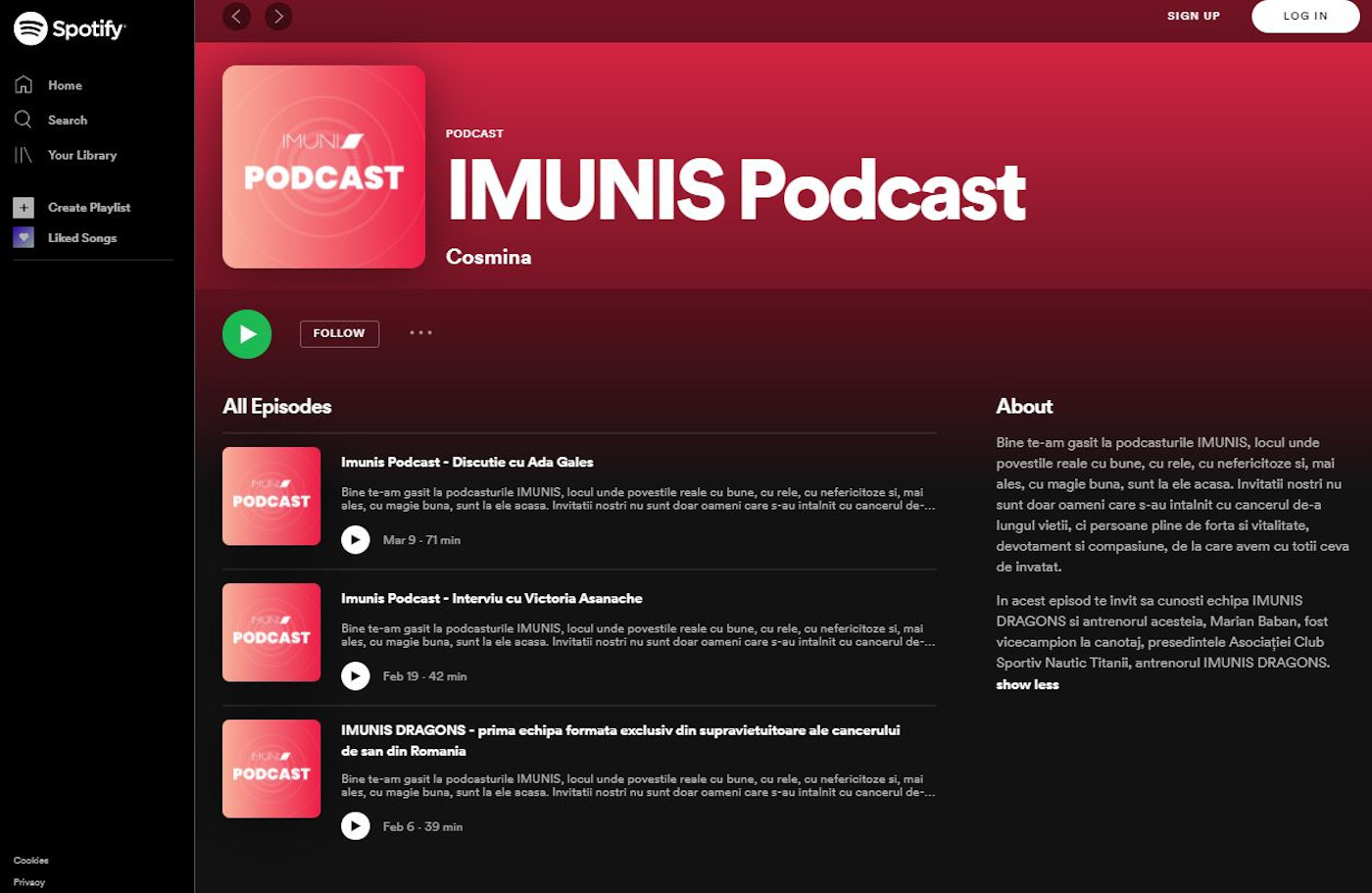 IMUNIS Podcast Spotify playlist