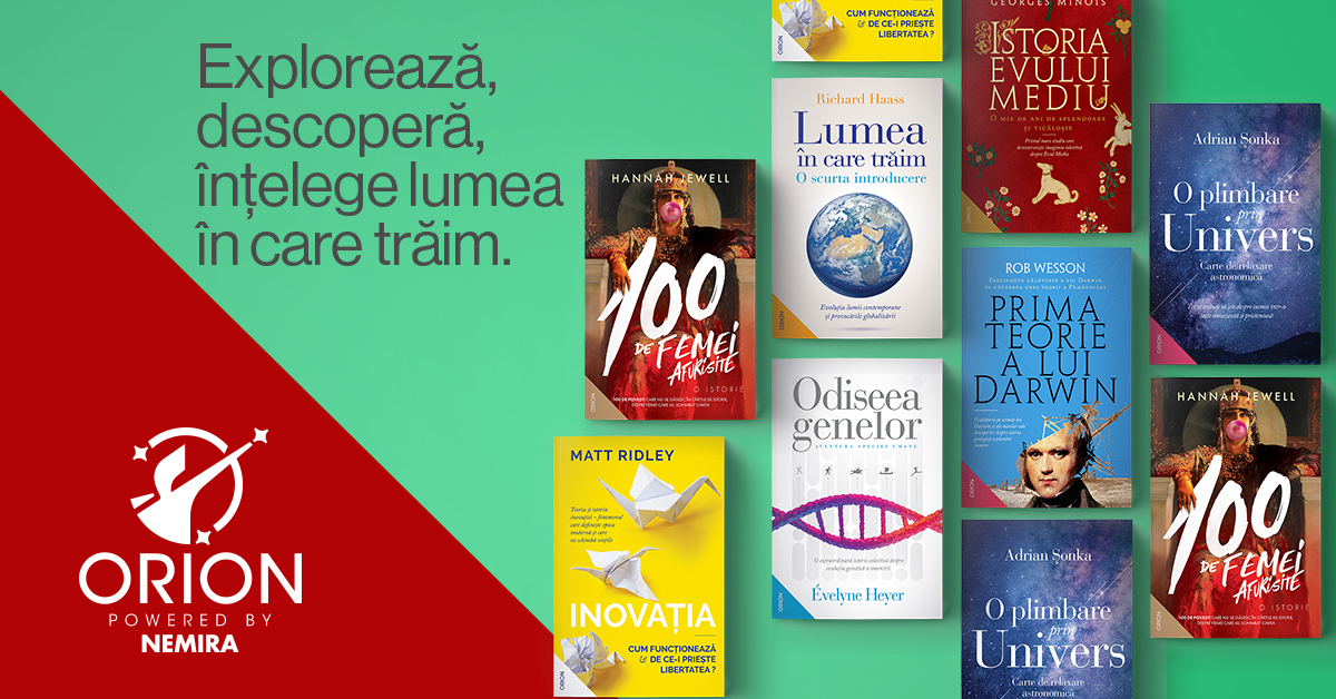Editura Nemira lansează un imprint dedicat exclusiv cărților de nonficțiune: ORION, coordonat de Laura Câlțea
