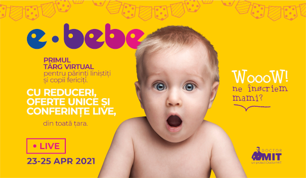 E-Bebe live, târgul virtual dedicat familiilor și părinților din România are loc pe 23-25 Aprilie