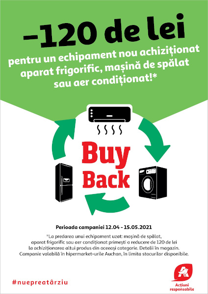 Auchan oferă reducere 120 lei la electrocasnice în cadrul programului de buy-back