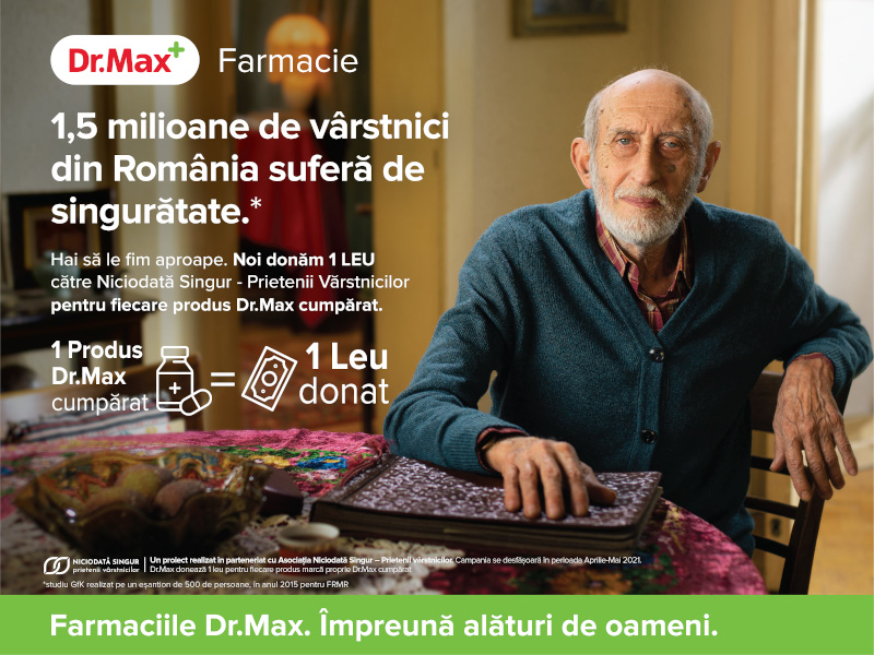 parteneriat Farmaciile Dr.Max și Asociația Niciodată Singur Prietenii Vârstnicilor