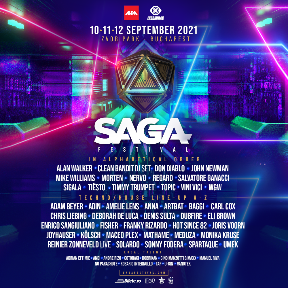 Alan Walker, Tiësto și Salvatore Ganacci vin în septembrie la SAGA Music Festival
