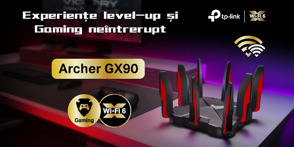 Gamerii pasionați au acum un nou aliat. TP-Link a lansat în România noul router de gaming Archer GX90 compatibil cu standardul Wi-Fi 6