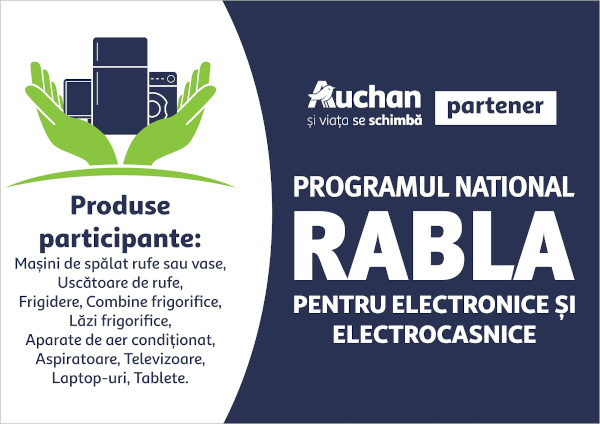 Auchan, participant în programul național Rabla pentru electronice și electrocasnice