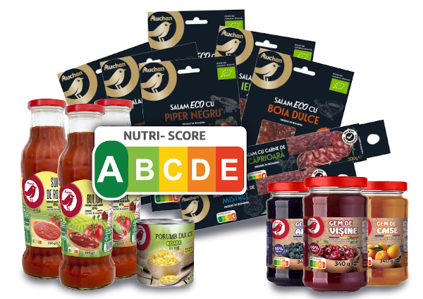 Auchan, primul retailer care introduce eticheta Nutri-Score pe produsele românești marcă proprie