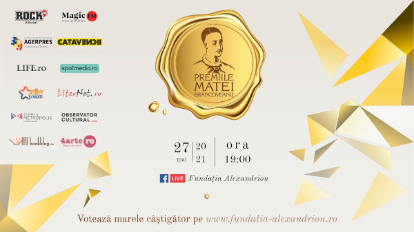 Gala Premiilor Matei Brâncoveanu 2021, difuzată live pe Facebook, pe 27 mai
