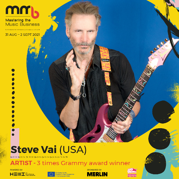 Steve Vai, celebrul chitarist american, confirmat la conferința Mastering the Music Business din București