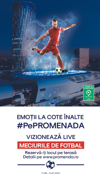 Între 11 iunie-11 iulie, cele mai importante meciuri de fotbal ale anului vin în direct #PePROMENADA MALL