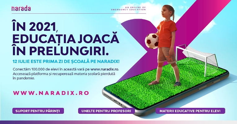Narada lansează platforma gratuită Naradix, care ajută până la 100.000 de elevi să recupereze materia pierdută în pandemie