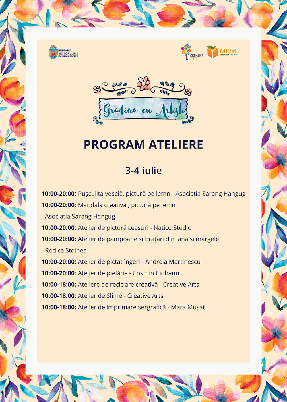 program ateliere_Grădina cu Artiști_iulie 2021