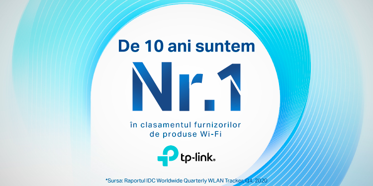TP-Link este producătorul numărul unu în lume în domeniul furnizării de produse Wi-Fi, pentru al zecelea an consecutiv