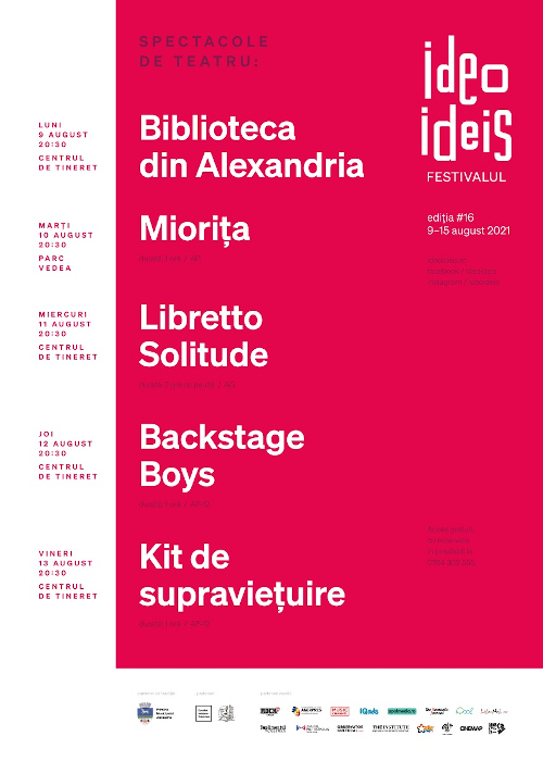Ateliere și sesiuni de mentorat pentru adolescenții din 9 orașe, filme premiate și spectacole de teatru la Festivalul Ideo Ideis #16