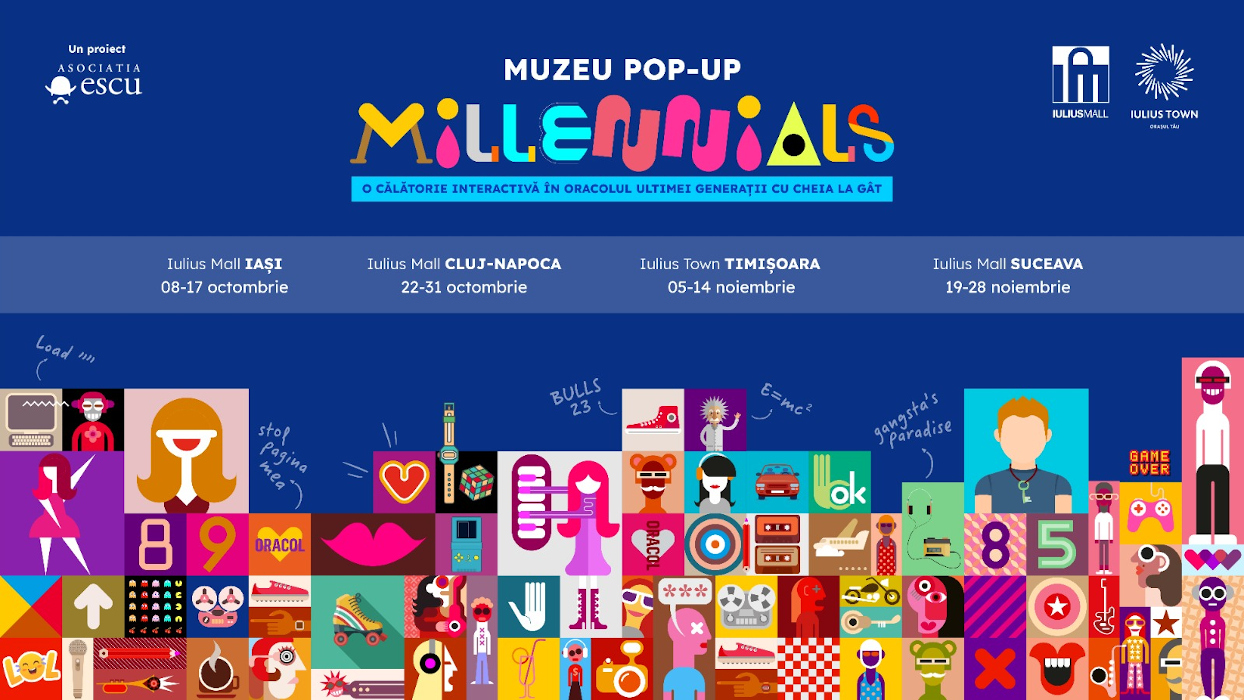 Prima ediție a Muzeului pop-up Generația Millennials va fi inaugurată în toamna acestui an în patru mari orașe din țară