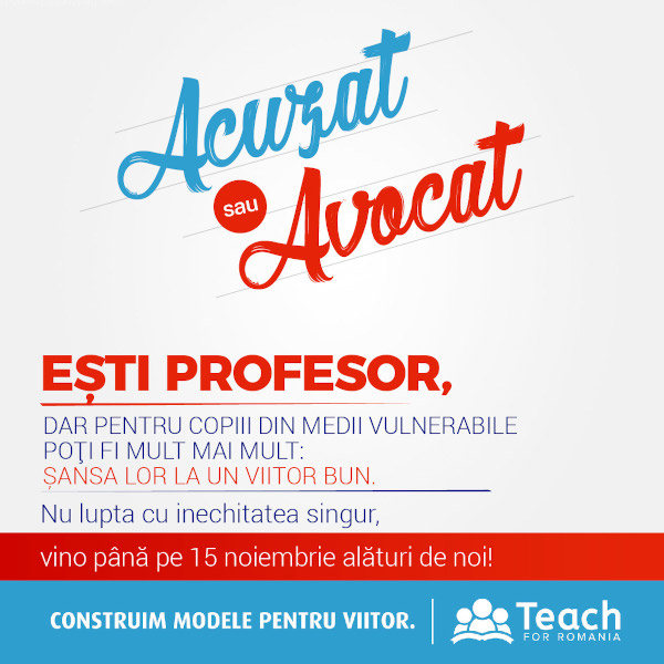 Teach for Romania dă startul unui nou sezon de recrutare
