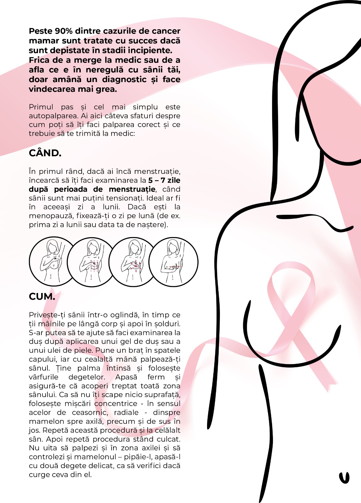 Lecții gratuite de autopalpare a sânilor pentru bucureștence. Prevenția în cancerul mamar începe acasă.